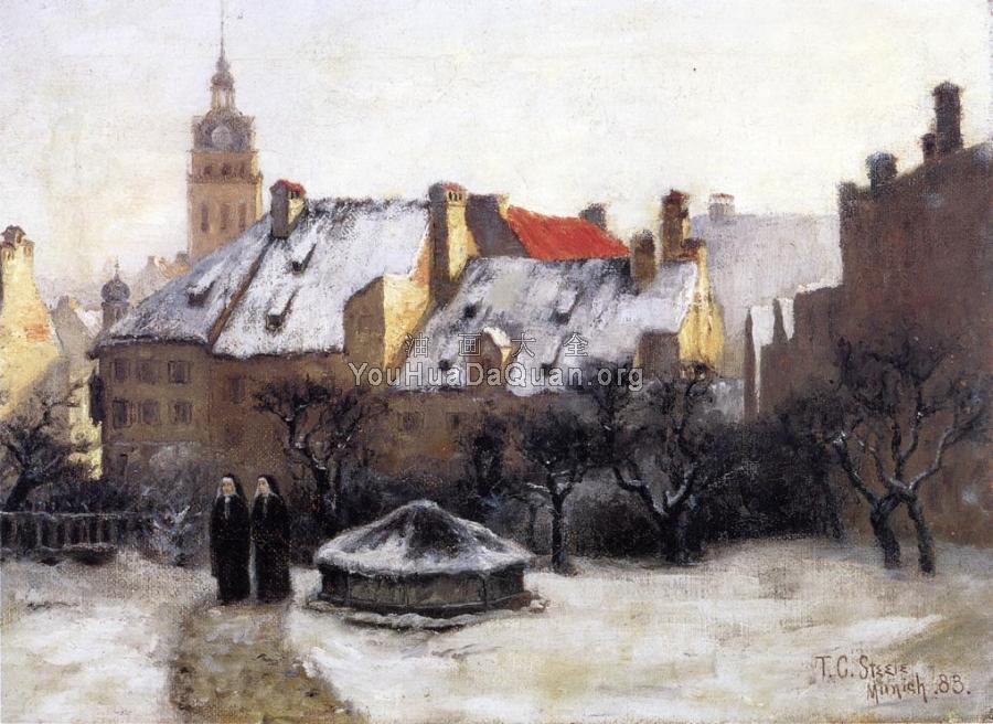 Winter Afternoon - Old Munich - 西奥多·克莱门特·斯蒂尔